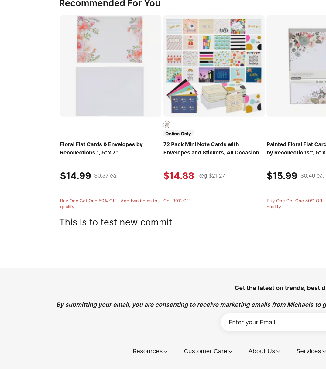 Shop web page with the text 